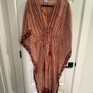 Pax Philomena Boho Block Print Kaftan Dress | Resort Cover Up